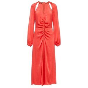 Veronica Beard Fayla Women's Dress Midi Cutout Silk Blend Chain Size 2 NEW
